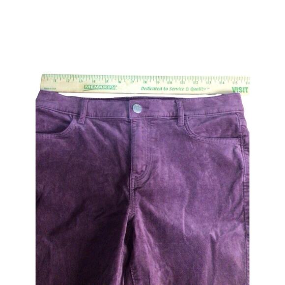 Loft High Rise Skinny Pants Womens 8P Purple Velvet Velour Pockets Stretch Soft - Picture 6 of 9
